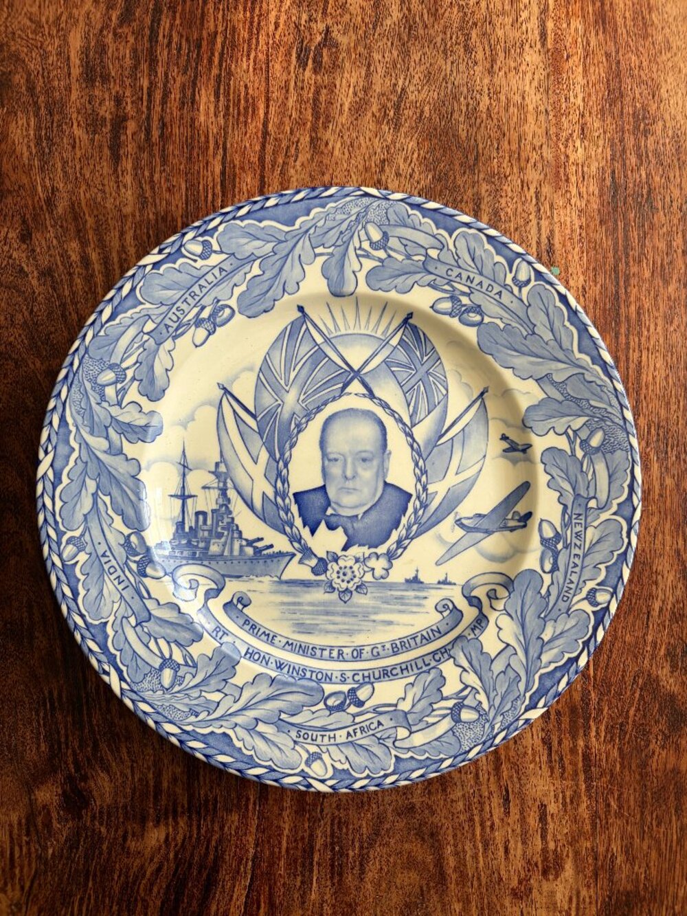 Vintage WW2 Winston Churchill Burleigh Ware Plate